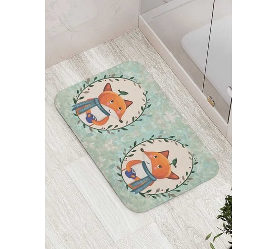 Изображение товара Коврик для ванной комнаты и туалета противоскользящий JoyArty "Уютный лисенок" 52x77 см bath_425006