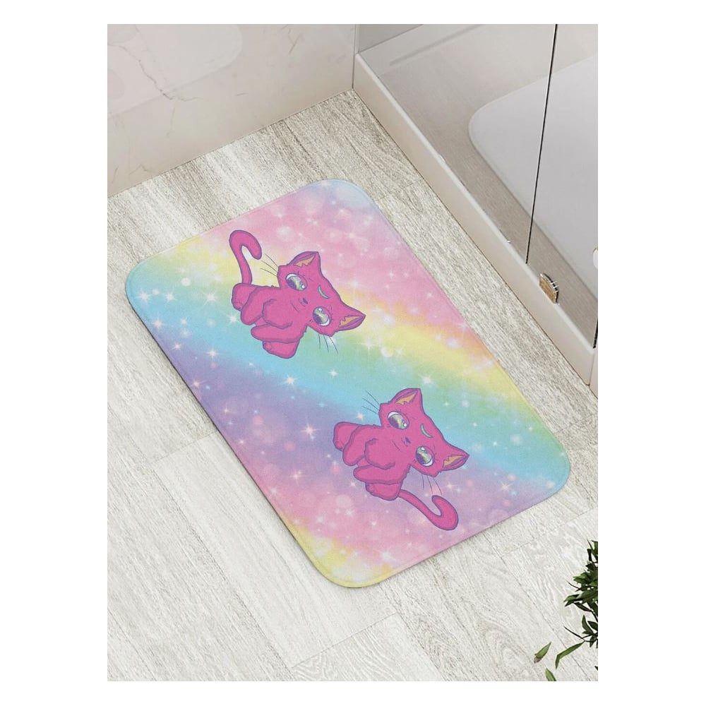 Изображение товара Противоскользящий коврик для ванной JoyArty "Лунные коты" 52x77 см