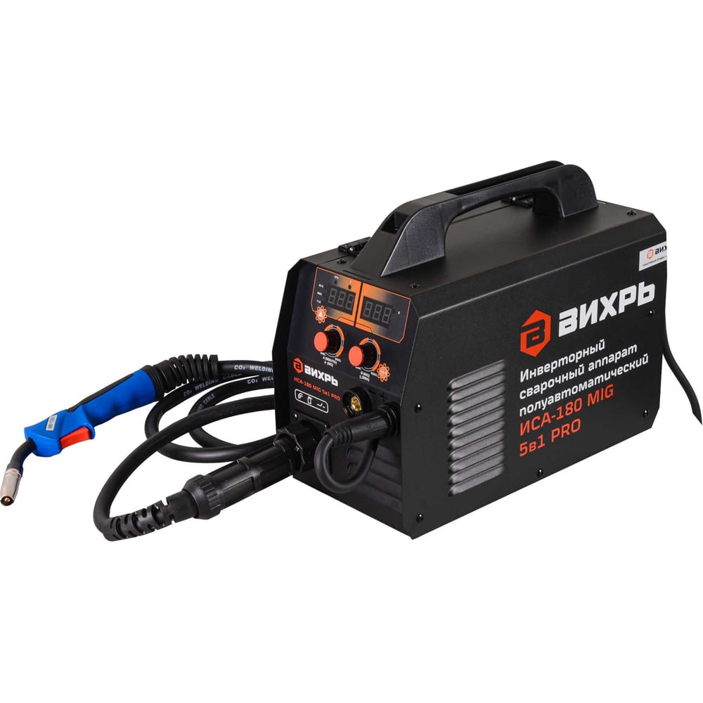 Изображение товара Сварочный полуавтомат Вихрь ИСА-180 MIG PRO 65/184 с цифровым дисплеем и импульсной сваркой