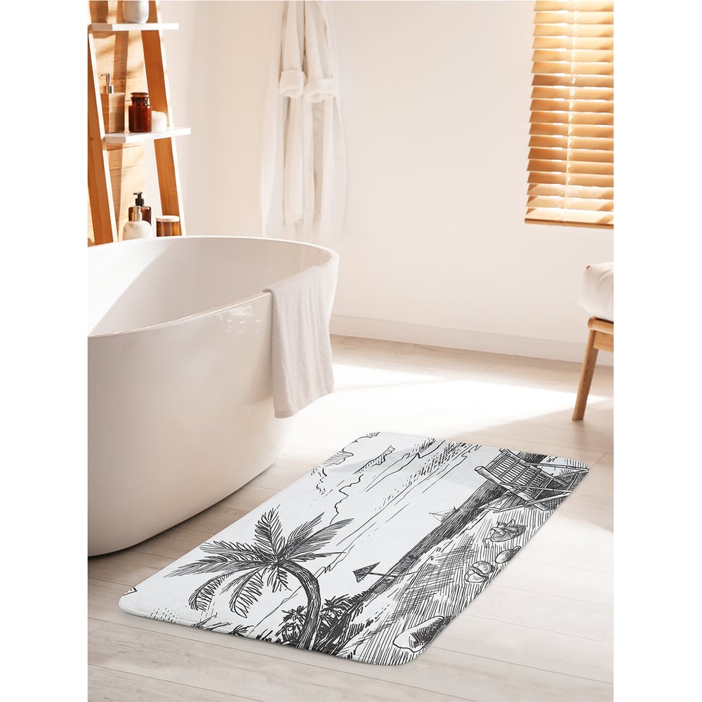 Изображение товара Противоскользящий коврик для ванной JoyArty Морская елочка 60x100 см