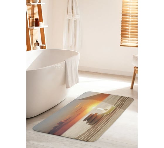 Изображение товара Противоскользящий коврик для ванной и туалета JoyArty  "Морской закат" 60x100 см bath_33489_60x100