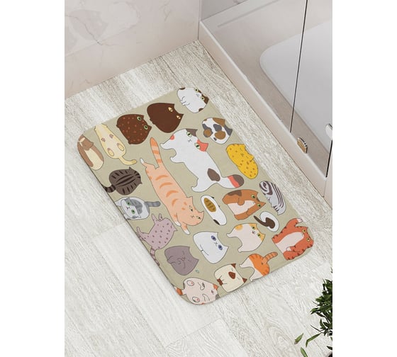Изображение товара Коврик для ванной комнаты и туалета противоскользящий JOYARTY Котовечеринка, 52x77 см, bath_423828