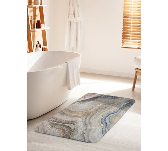 Изображение товара Коврик для ванной комнаты и туалета противоскользящий JOYARTY Камень оникс, 60х100 см, bath_80242_60x100