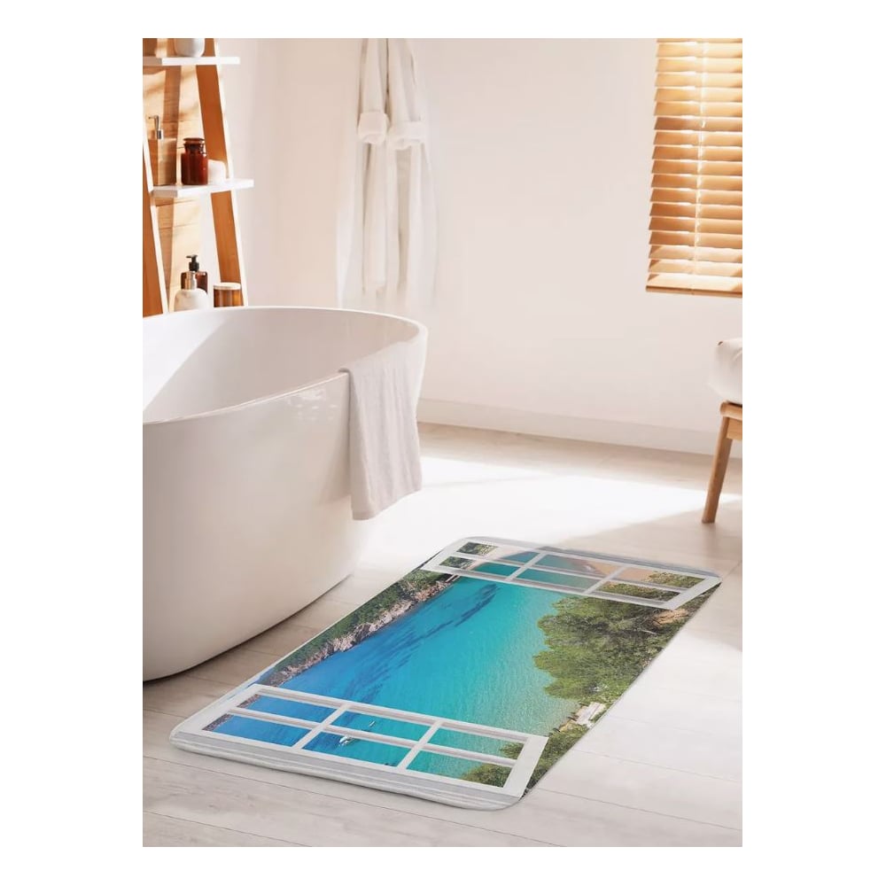 Изображение товара Противоскользящий коврик для ванной JoyArty "Окно над морем" 60x100 см