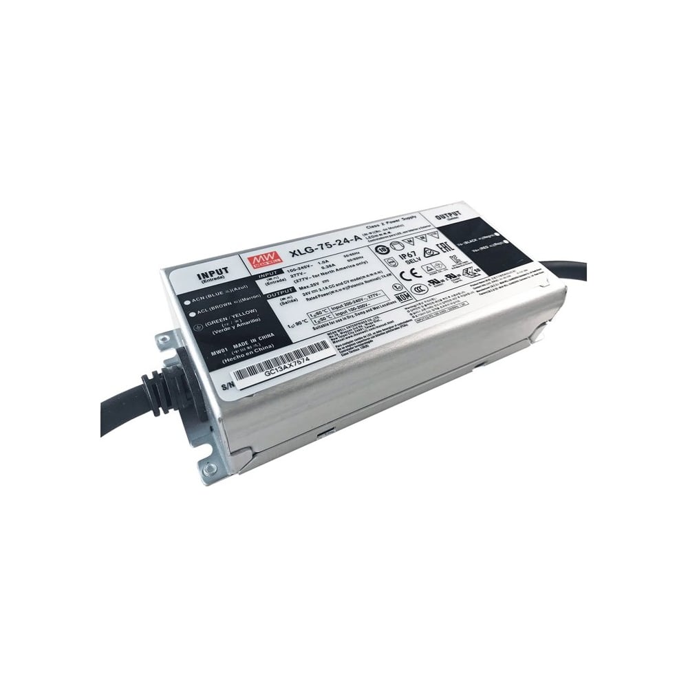 Изображение товара Источник питания Mean Well XLG-75-24-A 74.4 Вт IP67 для промышленного применения