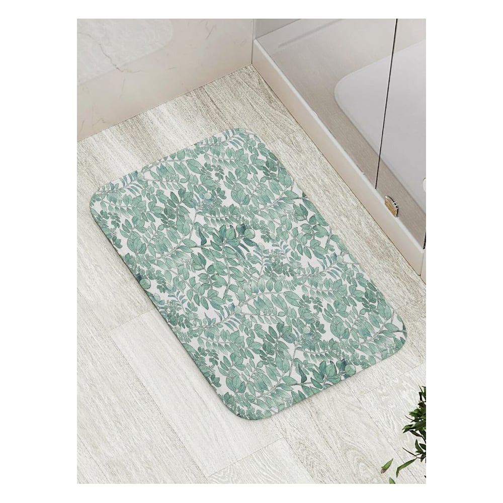 Изображение товара Противоскользящий коврик для ванной JoyArty 'Полотно листьев' 52x77 см