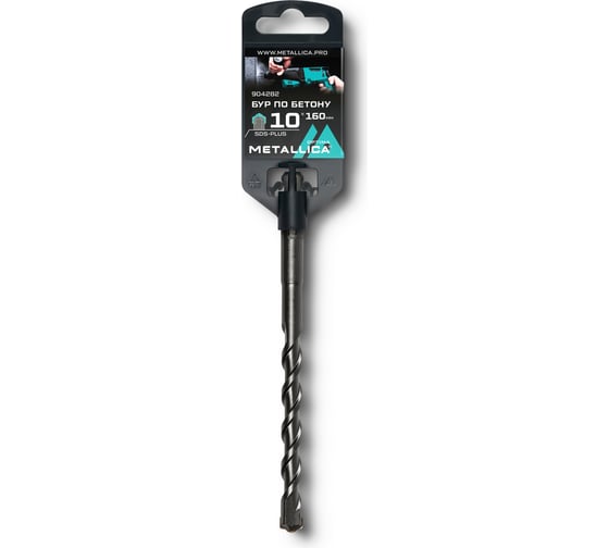 Изображение товара Бур по бетону SDS-plus 10x160x100 мм, напайка с центром, 2 спирали METALLICA Optima 904282