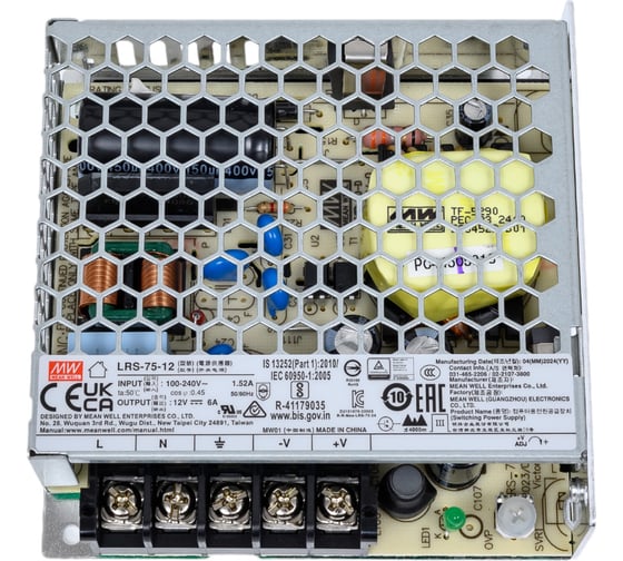 Изображение товара Источник питания Mean Well AC/DC LRS-75-12 Т02293043
