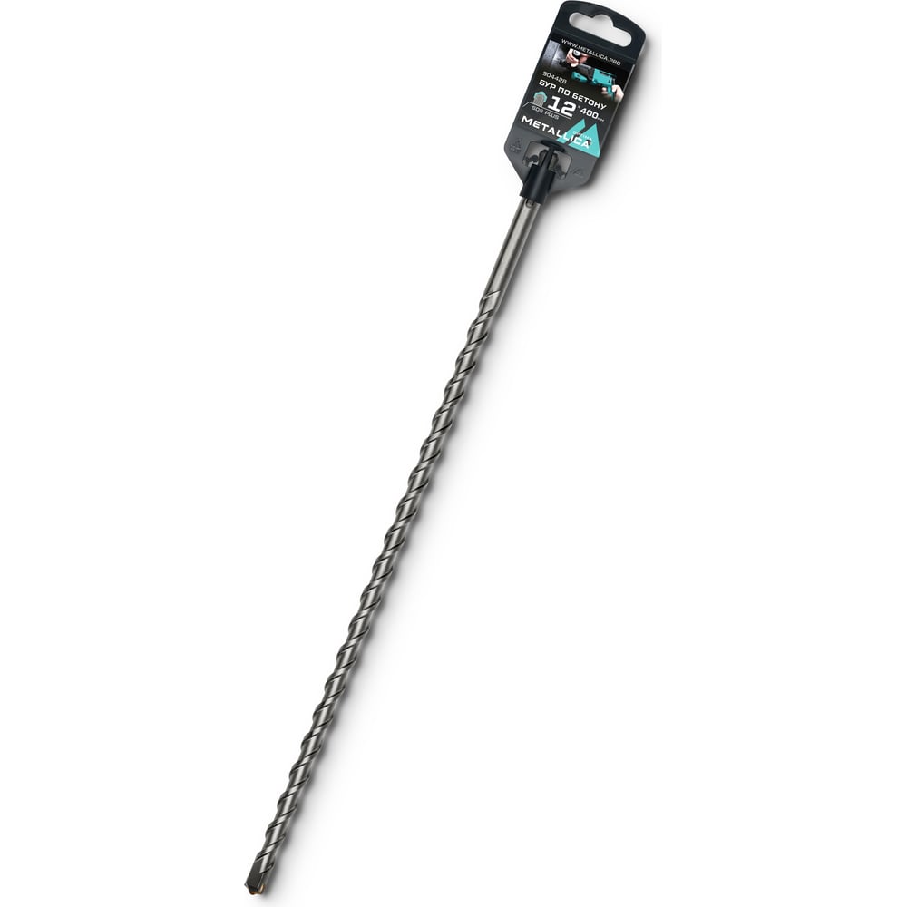 Изображение товара Бур по бетону SDS-plus 12x400x350 мм, напайка с центром, 2 спирали METALLICA Optima 904428