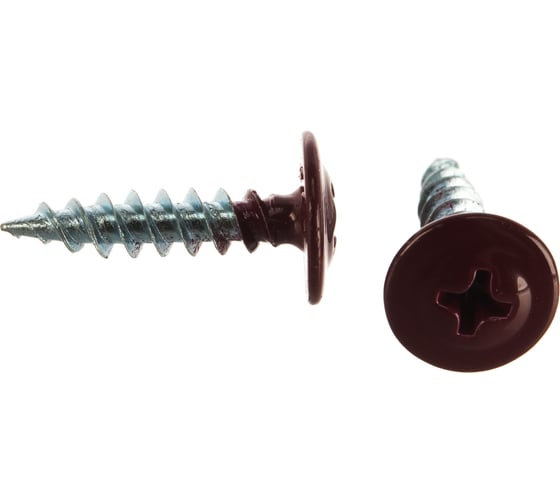 Изображение товара Саморезы Госкреп с пресс-шайбой 4,2х19мм красные RAL3005 30 шт., подвес 1-0017370