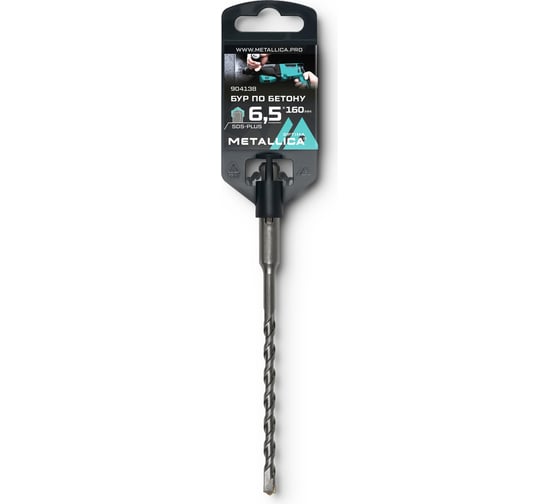 Изображение товара Бур по бетону SDS-plus, 6.5x160х100 мм, напайка с центром, 2 спирали METALLICA Optima 904138