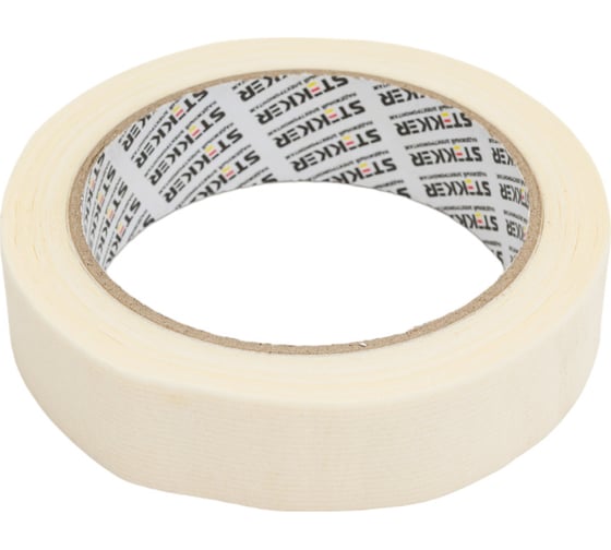 Изображение товара Малярная лента STEKKER 24 мм, длина 25 м, на бумажной основе, белая INTP7-24-25 39150