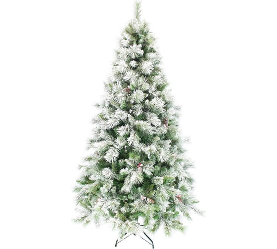 Изображение товара Ель MOROZCO Полярная зеленая заснеженная с шишками и ягодами 1,9 м 1021219