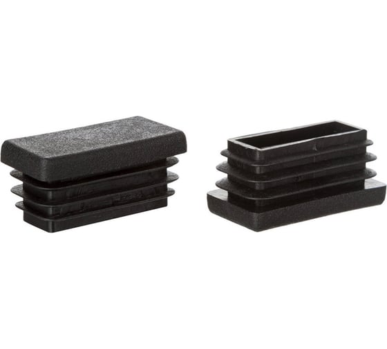 Изображение товара Заглушка для труб КРЕП-КОМП прямоугольная, 20х40 мм, черная 250 шт. 26-0314