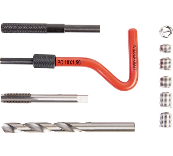 Изображение товара Набор для восстановления резьбы WIEDERKRAFT M10x1.5 16 предметов WDK-ST1015