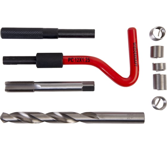 Изображение товара Набор для восстановления резьбы WIEDERKRAFT M12x1.25 16 предметов WDK-ST1212