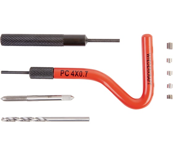 Изображение товара Набор для восстановления резьбы WIEDERKRAFT M4x0.7 12 предметов WDK-ST0407