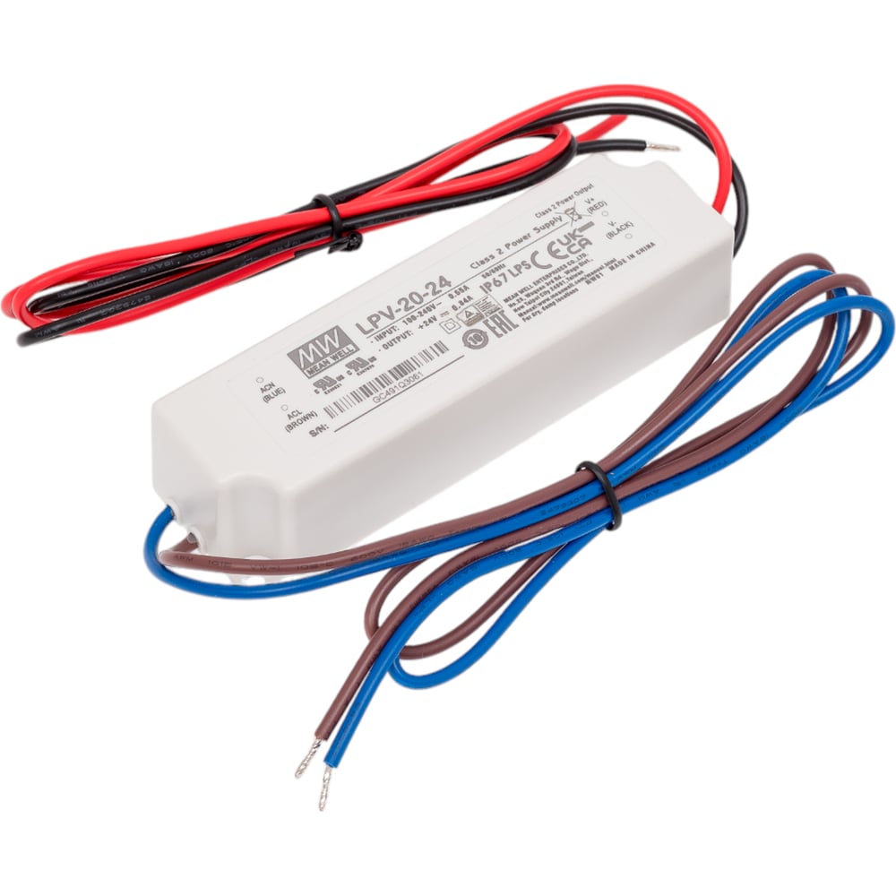 Изображение товара Источник питания Mean Well AC/DC LPV-20-24 Т00274073 20 Вт IP67 надежное решение
