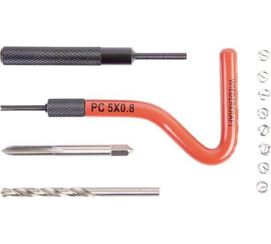 Изображение товара Набор для восстановления резьбы WIEDERKRAFT M5x0.8 12 предметов WDK-ST0508