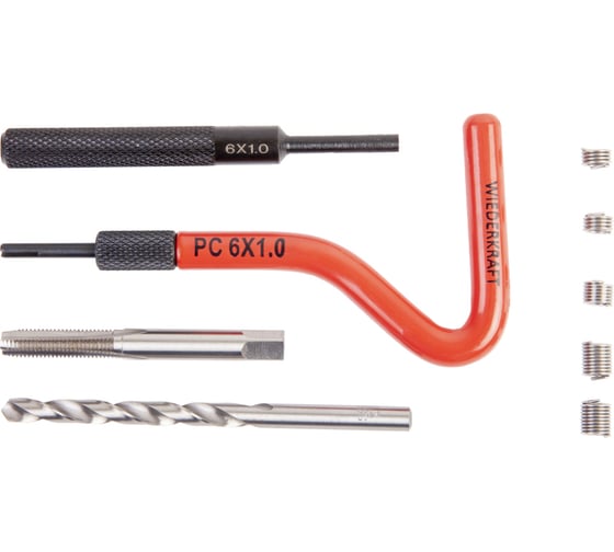 Изображение товара Набор для восстановления резьбы WIEDERKRAFT M6x1, 12 предметов WDK-ST0610