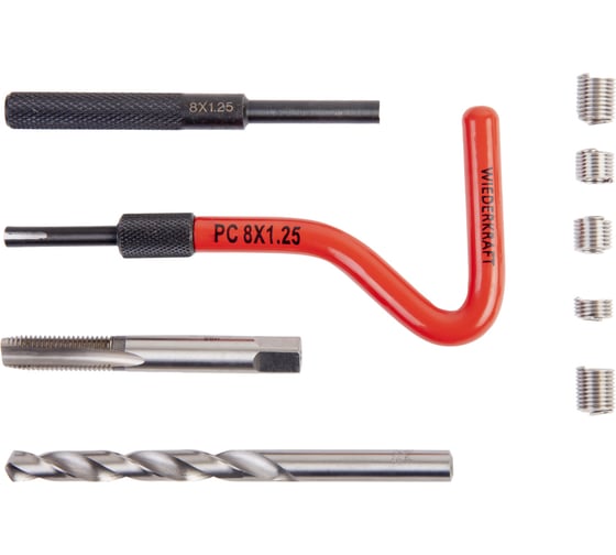Изображение товара Набор для восстановления резьбы WIEDERKRAFT M8x1.25, 16 предметов WDK-ST8125