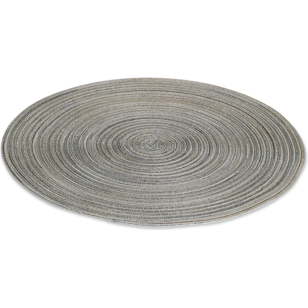 Изображение товара Набор матов для стола из полипропилена, 4 шт, диаметр 38 см, бежево-серый