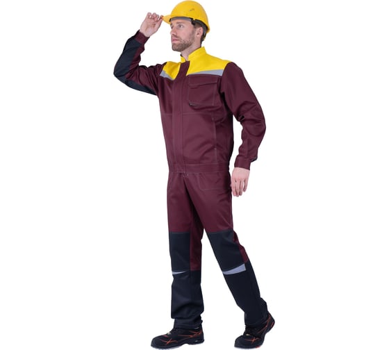 Изображение товара Костюм ГК Спецобъединение КМ-10 ЛЮКС, бордовый-жёлтый-чёрный, р. 120-124, рост 194-200, Кос 032/120/194