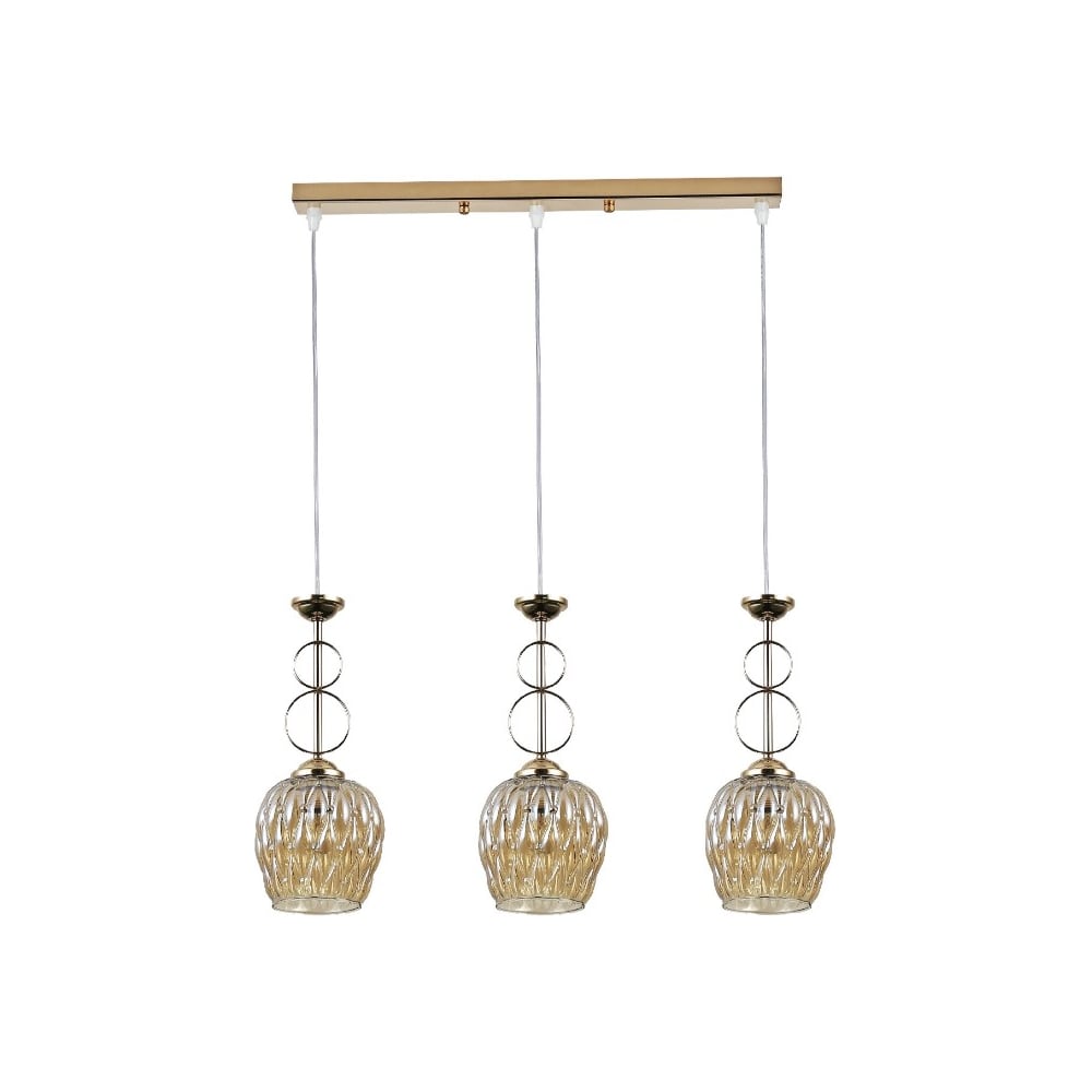 Изображение товара Подвесной светильник ЭкономСвет 30101/3FGD AMB с тремя плафонами