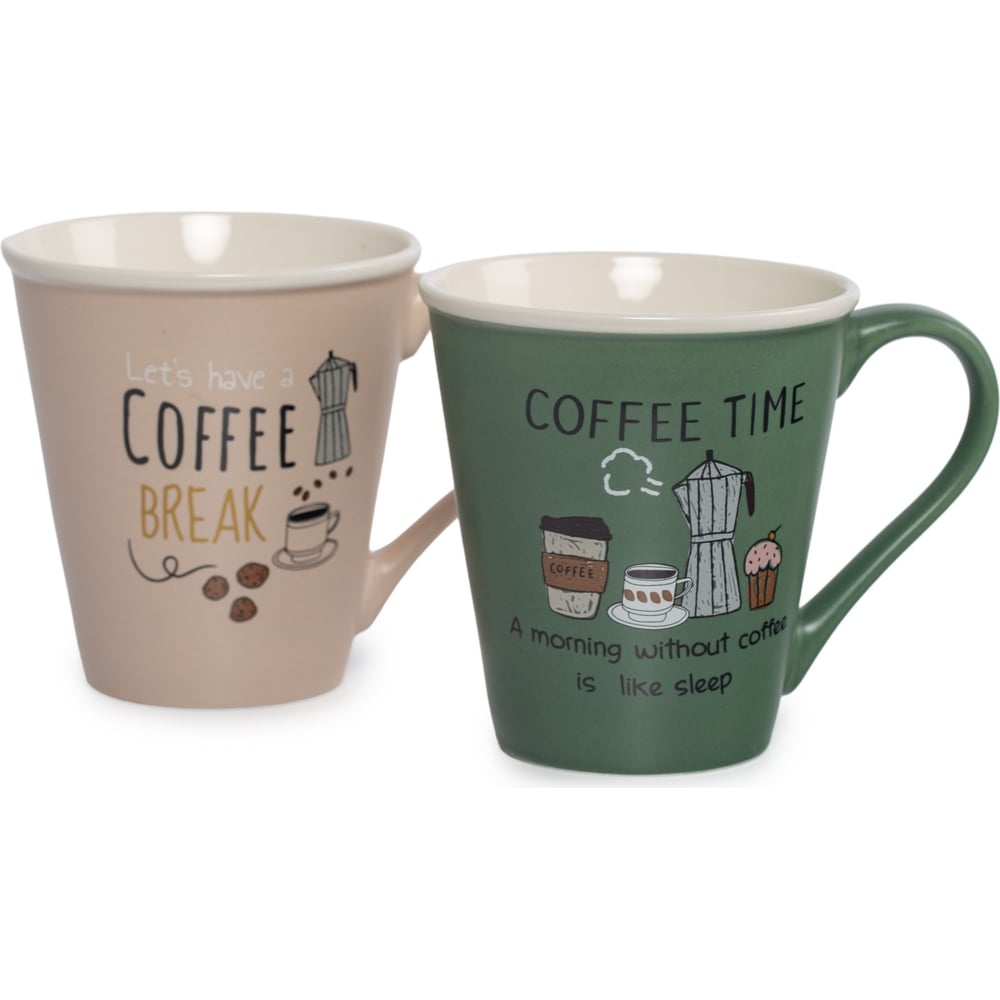 Изображение товара Набор кружек DOMENIK CAFÉ ART 2 шт. фарфор, 340 мл, дизайн надпись