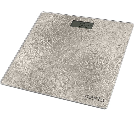 Изображение товара Напольные весы MARTA MT-1679 бежевый оникс, сенсор, встроенный термометр 38873