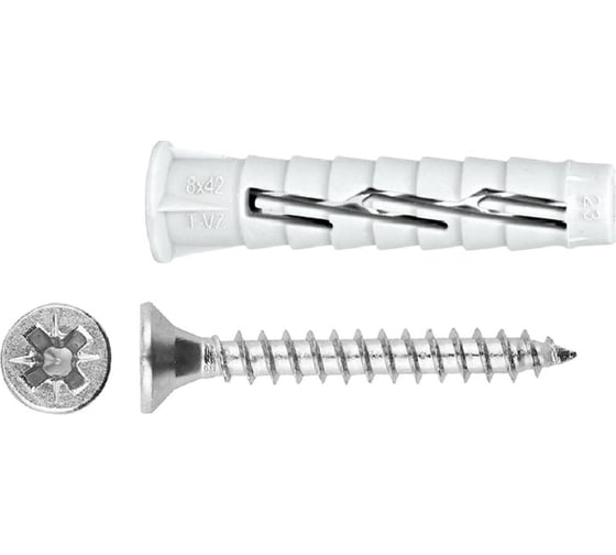 Изображение товара Универсальный дюбель Tecfi VZ нейлон 12x60 с шурупом 2 шт - пакет 147445