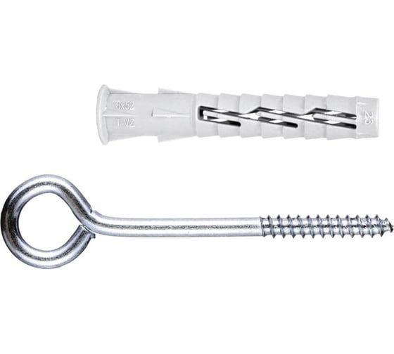 Изображение товара Универсальный дюбель Tecfi VZ нейлон 12x60 с шурупом-кольцом 2 шт - пакет 147450