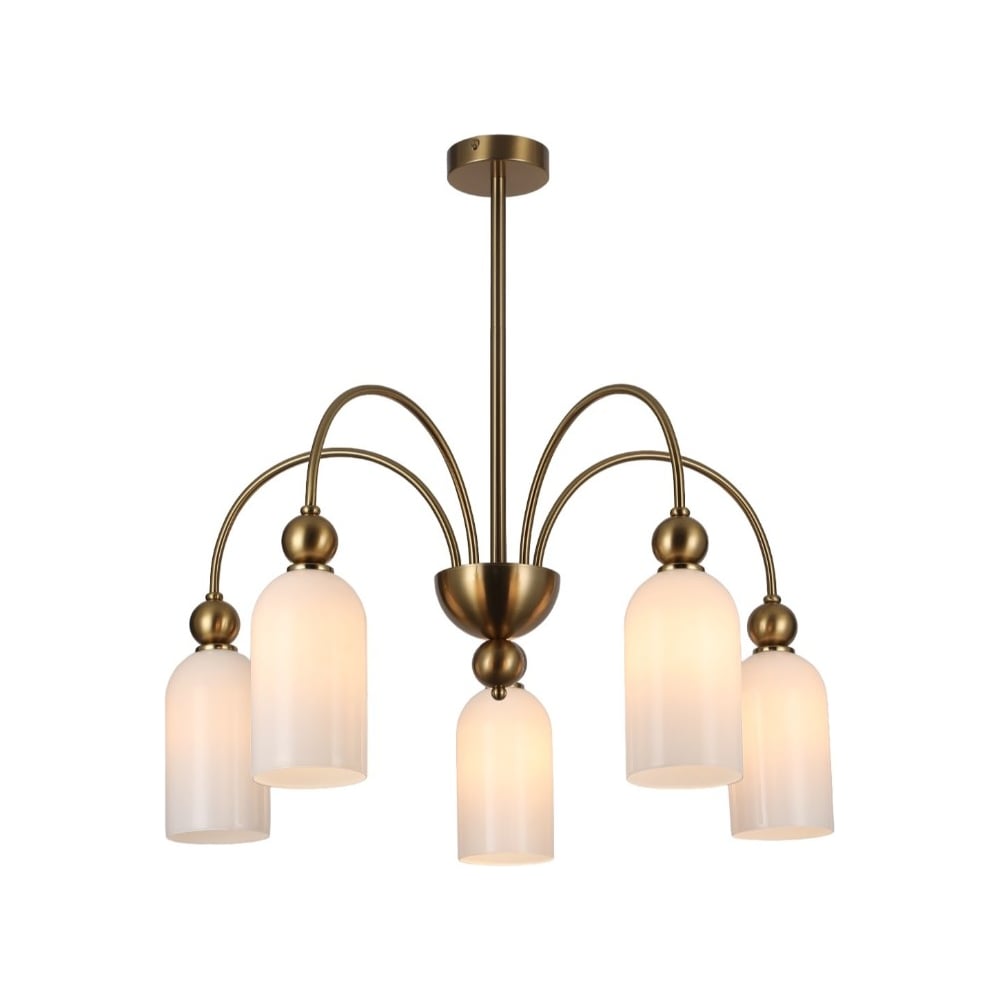 Изображение товара Люстра Gerhort стиль модерн G11064/5COP WT - подвесной дизайн светильник с 5 лампами E14, стеклянны