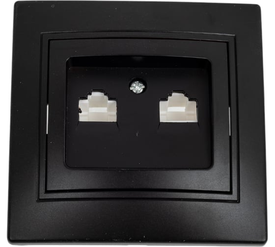 Изображение товара Розетка информационная Intro Solo 4-304-05 2xRJ45, СУ, антрацит, Б0043393