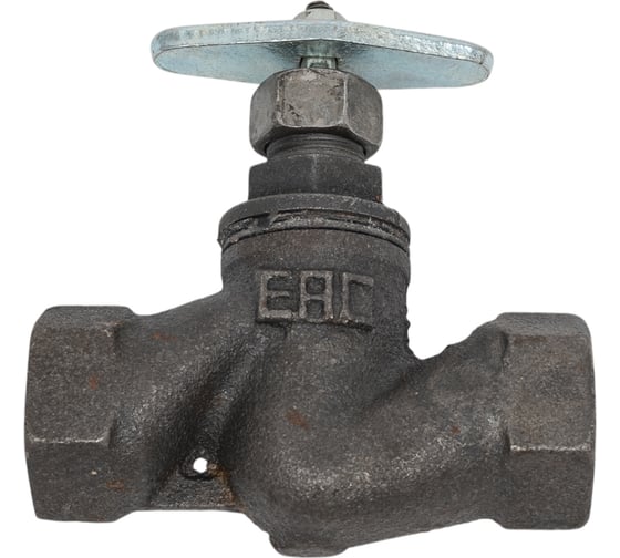 Изображение товара Клапан запорный чугунный МЕТАЛЛСЕРВИС 15кч18п, ду20, ру16, муфтовый 1219442