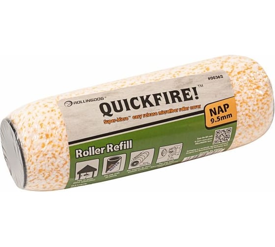 Изображение товара Валик ROLLINGDOG 180 мм, ворс 9.5 мм, для бюгеля QUICKFIRE 8 мм, микрофибра 00362
