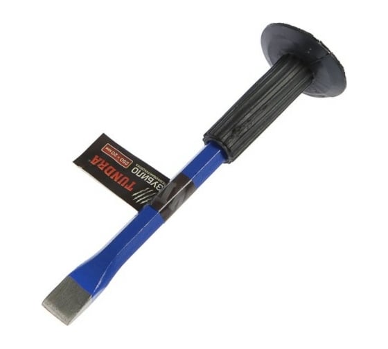 Изображение товара Зубило ТУНДРА плоское арматурная сталь, резиновая рукоятка, 300 х 25 мм 1123545