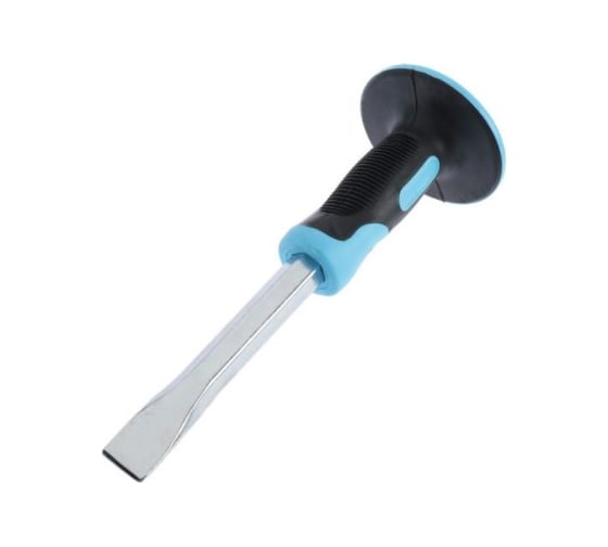 Изображение товара Зубило ТУНДРА плоское сталь 45, хромированное, 2К рукоятка, 250 х 25 мм 4774503