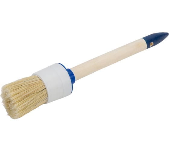 Изображение товара Кисть ТУНДРА круглая натуральная щетина, деревянная ручка, №10, 40 мм 881554