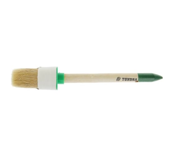 Изображение товара Кисть ТУНДРА круглая натуральная щетина, деревянная ручка, №6, 30 мм 881552