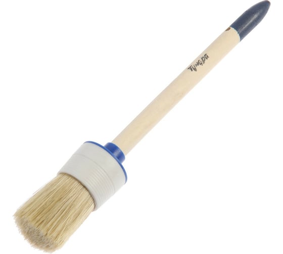 Изображение товара Кисть ТУНДРА круглая натуральная щетина, деревянная ручка, №8, 35 мм 881553