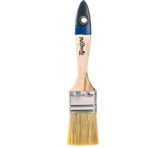 Изображение товара Кисть ТУНДРА плоская натуральная щетина, деревянная ручка, 1.5", 38 мм 881528