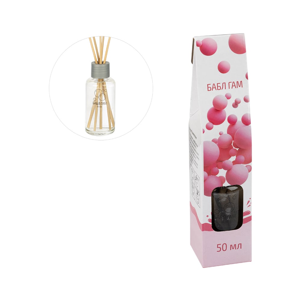 Изображение товара Диффузор для дома с палочками Волшебная страна 50 мл аромат Бабл гам