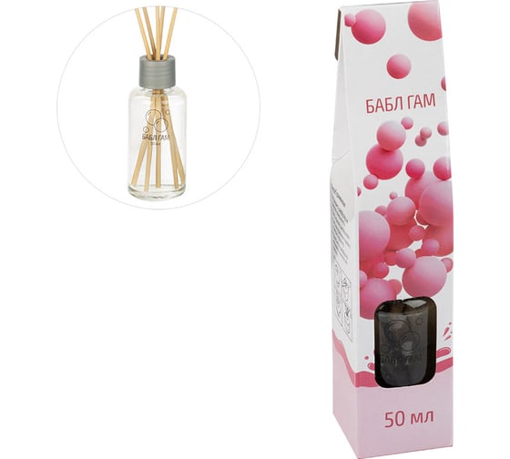 Изображение товара Диффузор для дома с палочками Волшебная страна 50 мл, аромат "Бабл гам" 107510