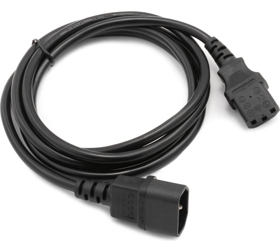 Изображение товара Кабель питания A1 1.8 м., С13-С14, 3x1 мм², 2200 Вт., черный A1-PC1-C13-C14-1.8M