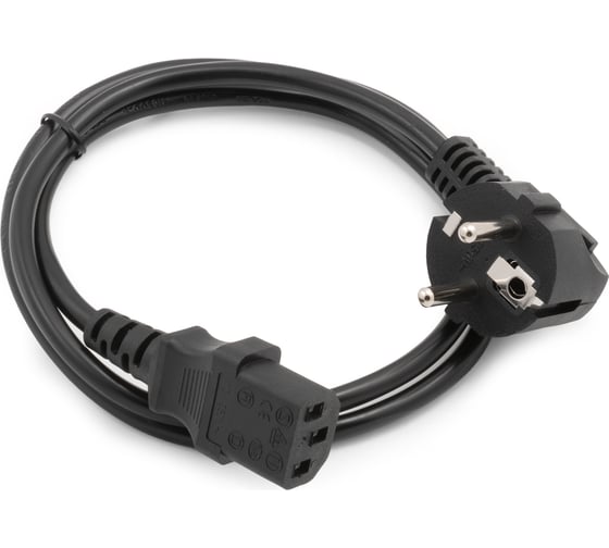 Изображение товара Кабель питания A1 1 м., CEE 7/7- С13, 3x0.5 мм², 1300 Вт., черный A1-PC05-EU-C13-1M