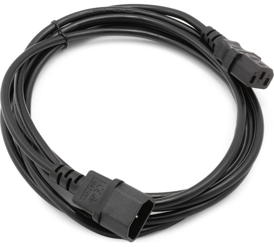 Изображение товара Кабель питания A1 3 м., С13-С14, 3x0.75 мм², 2200 Вт., черный A1-PC075-C13-C14-3M