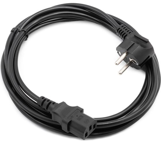 Изображение товара Кабель питания A1 3 м., CEE 7/7- С13, 3x1 мм², 2200 Вт., черный A1-PC1-EU-C13-3M