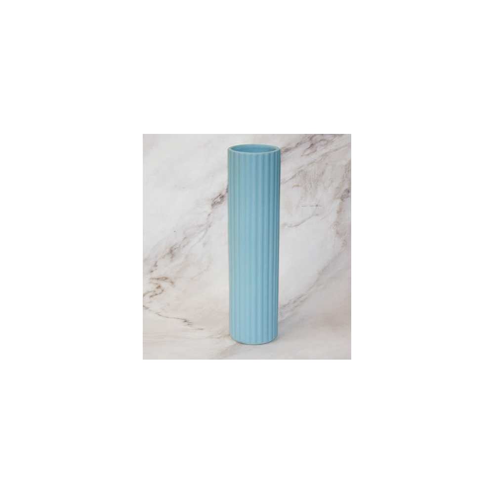 Изображение товара Ваза Керама Стиль Грани велюр голубая 32 см керамика для декора