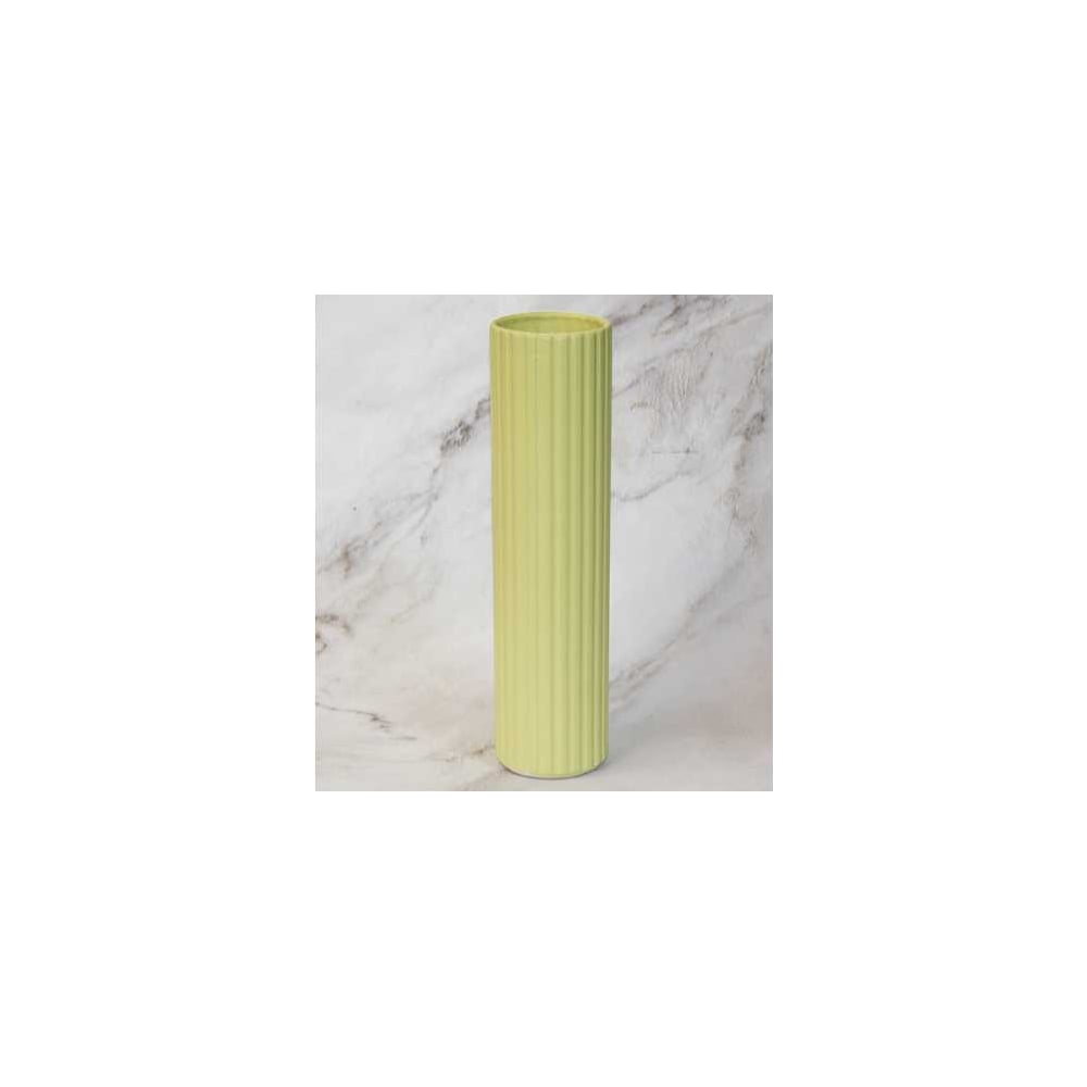 Изображение товара Ваза Керама Стиль Грани велюр желтый 32 см объем 1 литр